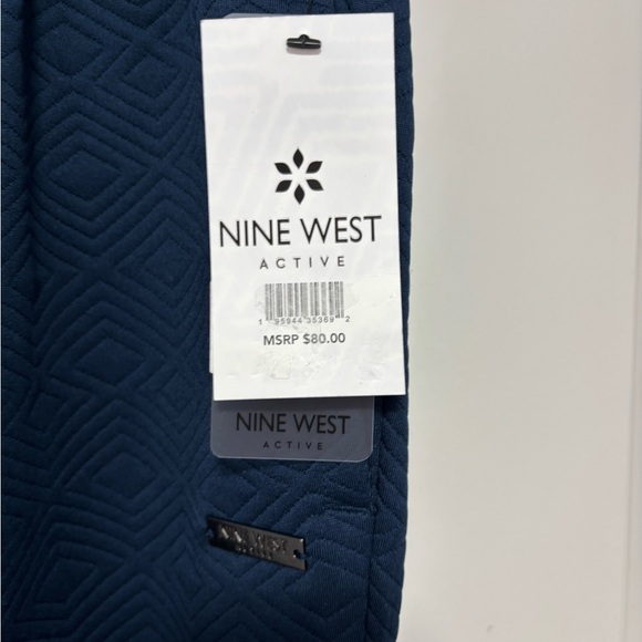 Nine West Navy Textured Joggers - Picture 2 of 11